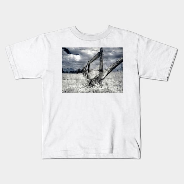 Barbed-wire Fence Kids T-Shirt by Naomi Frost